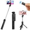 Bezdrátová selfie tyč s Bluetooth, mini stativem a dálkovým ovládáním, 27–68 cm | Černá