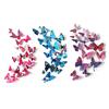 3D motýl - modrá, fialová, fuchsiová růžová 36 ks