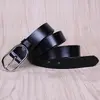 Dámský kožený pásek - bez zdobení - černý
