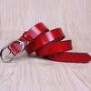 Dámský kožený pásek - bez zdobení - červený