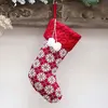 Punčocha pletená - červená s vločkami