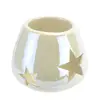 Svícen s hvězdičkami 6x8 cm | Bílá perleť