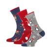 Dámské vánoční ponožky – 3 pack | Šedá/červená/modrá