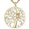 Přívěsek zlatá sovička na stromě