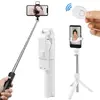 Selfie tyč Bluetooth se stativem a dálkovým ovládáním, 20-61 cm, bílá