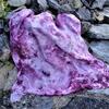 Hedvábný batikovaný šátek – vínová s růžovou
