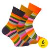 6 párů barevných zdravotních bavlněných ponožek s volným lemem 34097 | Velikost: 35-38
