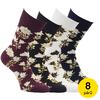 8 párů klasických barevných bavlněných ponožek s volným lemem 6102922 | Velikost: 35-38