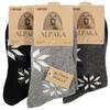 Dámské ponožky Alpaka - 3 pack - vzorované | Velikost: 35-38 | Světle šedá, tmavě šedá, černá
