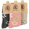 Dámské ponožky Alpaka - 3 pack - vzorované | Velikost: 35-38 | Růžová, béžová, tmavě šedá