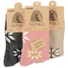 Dámské ponožky Alpaka - 3 pack - vzorované | Velikost: 35-38 | Růžová, béžová, tmavě šedá