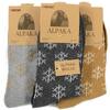 Dámské ponožky Alpaka - 3 pack - vzorované II. | Velikost: 39-43 | Světle šedá, tmavě šedá, hořčicová