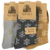 Dámské ponožky Alpaka - 3 pack - vzorované II. | Velikost: 39-43 | Světle šedá, tmavě šedá, hořčicová