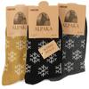 Pánské ponožky Alpaka - 3 pack - vzorované | Velikost: 43-47 | Černá, tmavě šedá, hořčicová