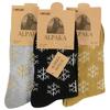Pánské ponožky Alpaka - 3 pack - vzorované | Velikost: 43-47 | Světle šedá, černá, hořčicová
