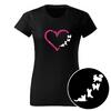 Dámské tričko "Čivava v srdci (dlouhosrstá)" | Velikost: S | Černá