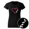 Dámské tričko "Jezevčík v srdci (dlouhosrstý)" | Velikost: S | Černá