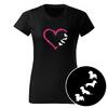 Dámské tričko "Jezevčík v srdci (hrubosrstý)" | Velikost: S | Černá