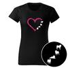 Dámské tričko "Mopsík v srdci" | Velikost: S | Černá