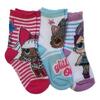 Dívčí ponožky 3 pack: LOL | Velikost: 23-26 | Růžová/modrá/fialová