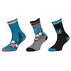 Chlapecké ponožky 3 pack: Ježek Sonic | Velikost: 23-26 | Modrá/šedá/černá