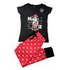 Dámské pyžamo s krátkým rukávem a kalhotami - Minnie | Velikost: S | Černá/červená
