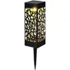 LED solární lampa - černá hranatá, 18 cm