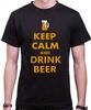 Pánské tričko KEEP CALM AND DRINK BEER | Rozměr: S | Černá
