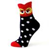 Ponožky se sovami - černočervená