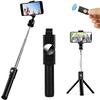 Bezdrátová selfie tyč s Bluetooth s mini stativem a dálkovým ovládáním, 19,5-70 cm, černá