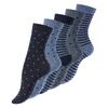 Dámské ponožky Dot Stripe - 5 párů | Velikost: 35-38 | Modré tóny