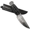 Ručně kovaný templářský nůž s pouzdrem z kůže | Černá