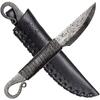 Ručně kovaný keltský nůž Voluta s pouzdrem z kůže | Černá