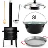 Kotlíková souprava s kotlinou a paella pánví, 8 l (smalt)