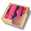 Set (papuče a polštář), tmavě růžová s černou + dárková krabička | Velikost: 36 až 40 + polštář