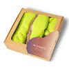 Set (papuče a polštář), zeleno-hnědá + dárková krabička | Velikost: 41 až 46 + polštář