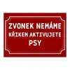 Plechová cedulka 20 × 15 cm - Zvonek nemáme