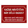 Plechová cedulka 20 × 15 cm - Každá návštěva
