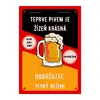 Plechová cedulka 30 × 20 cm - Teprve pivem je žízeň krásná