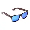 Černé brýle Kašmir Way Wood Polarized WWP02 - skla modrá zrcadlová | Balení: Bez krabičky