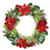 Proutěný věnec s červenou poinsetií Ø 30 cm