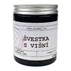 Svíčka s dřevěným knotem – švestka s višní
