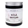 Svíčka s dřevěným knotem – bílá bavlna