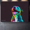 Pitbull happy neon | Rozměr: 25 × 35 cm