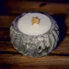 Sójová svíčka ve svícnu se vzorem - Černá/ knot křížek | Vůně: bez parfemace
