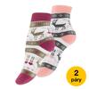Ponožky dámské THERMO - zimní motiv - 2 páry | Velikost: 35-38 | Růžovo-bílé