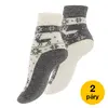 Ponožky dámské THERMO - zimní motiv - 2 páry | Velikost: 35-38 | Šedo-bílé