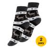 Ponožky dámské THERMO - zimní motiv - 2 páry | Velikost: 35-38 | Černo-bílé
