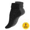 Ponožky dámské pletené s vlnou ALPAKA - 2 páry | Velikost: 35-38 | Tmavě šedé, antracitové