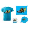Dětský dárkový set traktorbagr JCB 3CX | Velikost: 110 | Tyrkysové